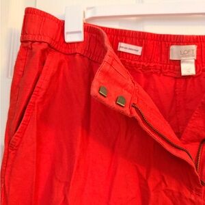 LOFT Red Wide Leg Pants